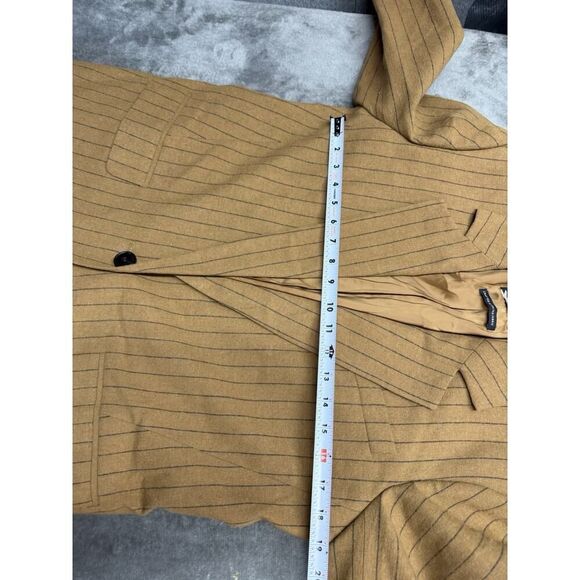 NWT Madewell Womens Oversized Blazer Brown Stripe 6 Wool Blend Single Breasted - Picture 8 of 13